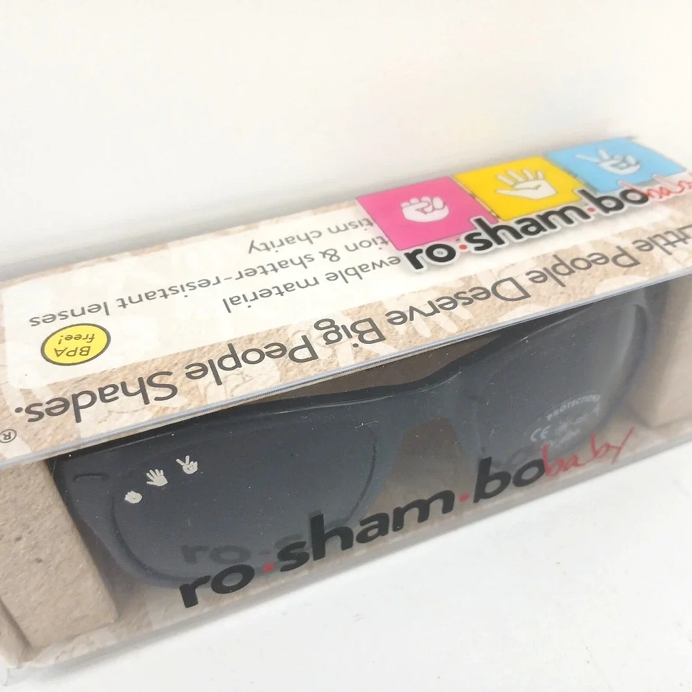 ROSHAMBO Unbreakable Baby Sunglasses Black UV400 Infant Toddler Shades - NEW